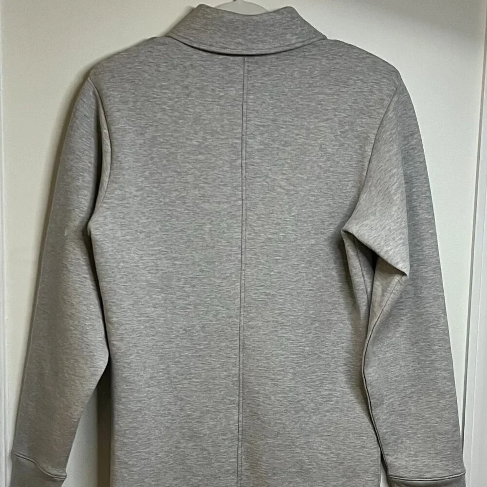 NWT FRAME Denim Strong Shoulder Long Sleeve Mini Dress in Heather Grey size L - Picture 9 of 9